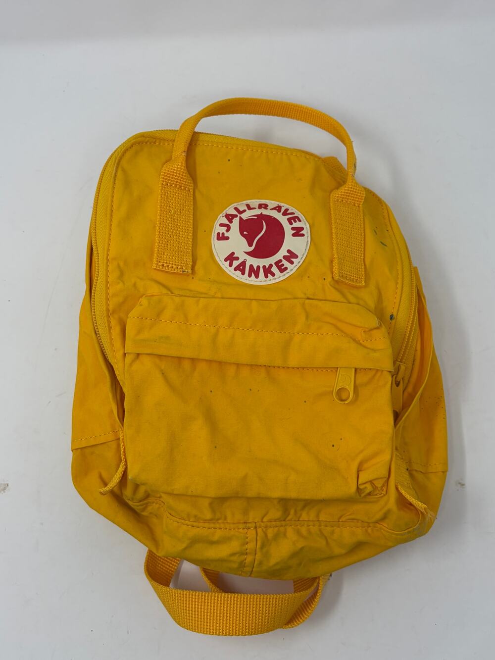 Fjallraven backpack yellow *lots of wear* small child
